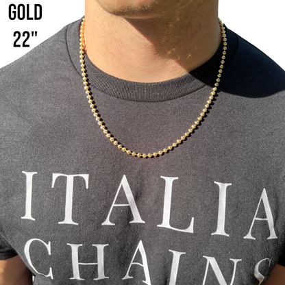 925 Sterling Silver 4mm Bead Chain Necklace