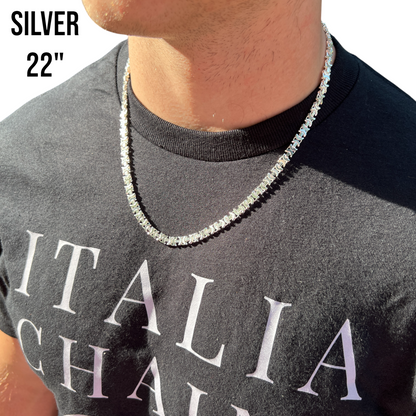 925 Sterling Silver 6mm Flat Byzantine Chain Necklace