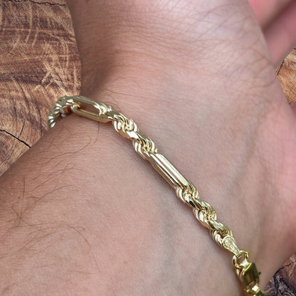 925 Sterling Silver 4mm Figarope Milano Bracelet