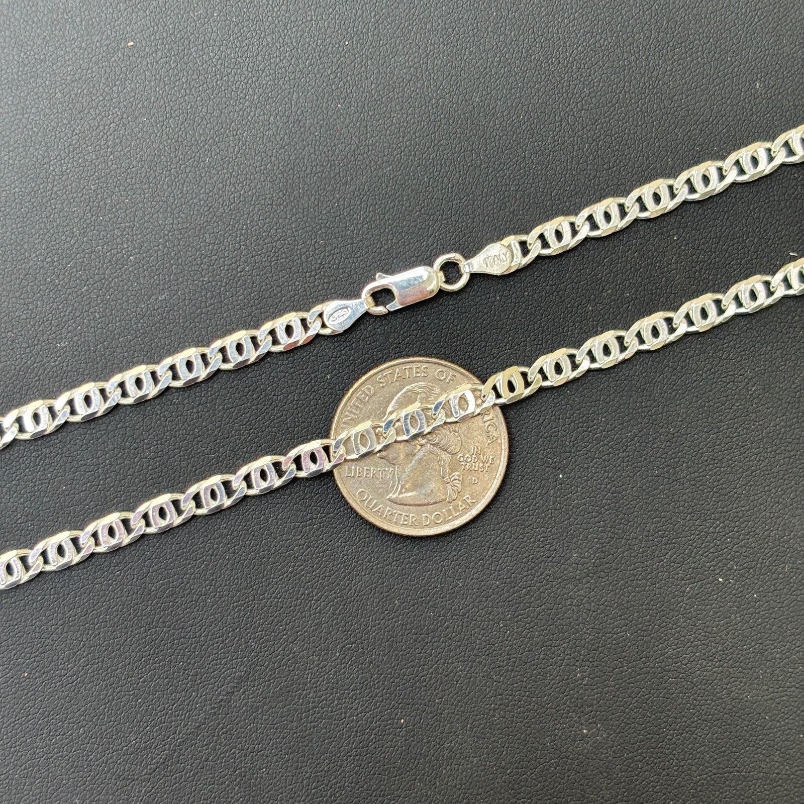 925 Sterling Silver 4.5mm Tiger Eye Chain Necklace