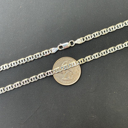 925 Sterling Silver 4.5mm Tiger Eye Chain Necklace