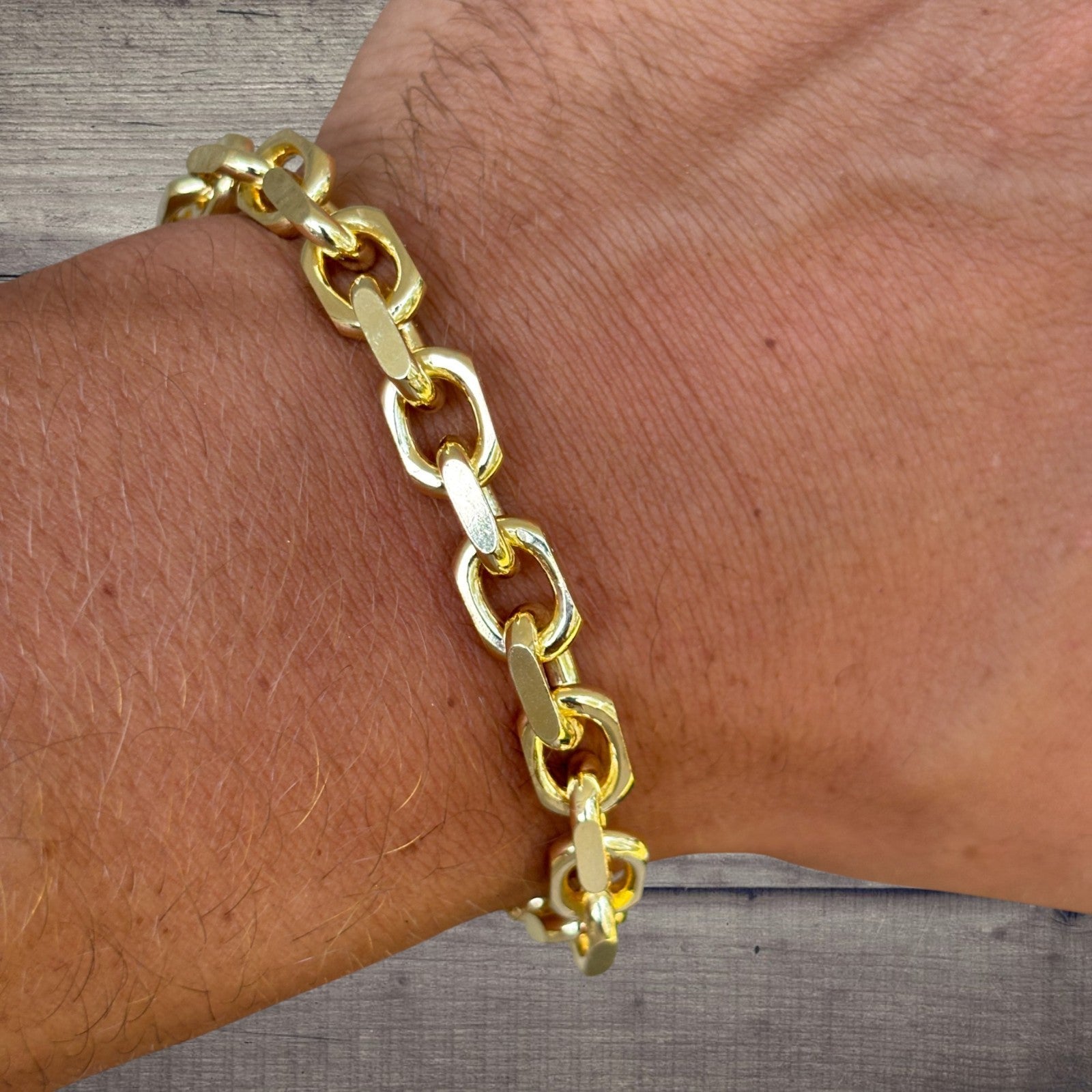 925 Sterling Silver 8mm Anchor Cable Bracelet