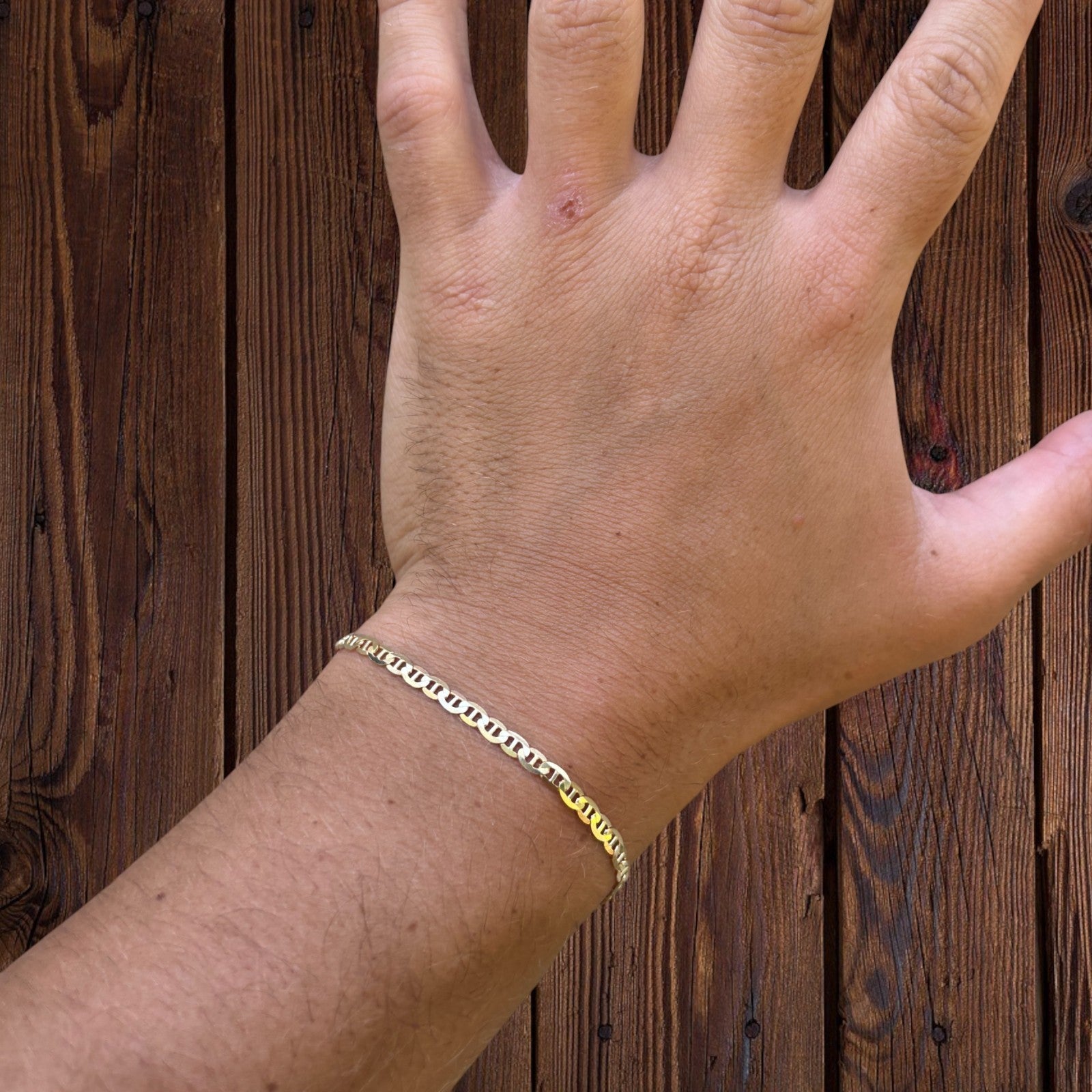 925 Sterling Silver 3mm Mariner Bracelet