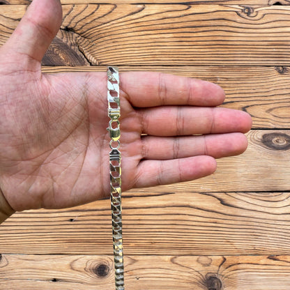 925 Sterling Silver 8mm Square Curb Chain Necklace