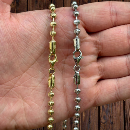 925 Sterling Silver 5mm Bead Chain Necklace