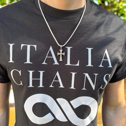 925 Sterling Silver Cross Hearts Pendant - Medium