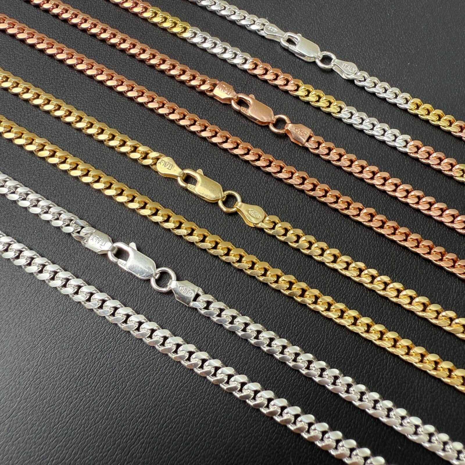 925 Sterling Silver 4mm Miami Cuban Chain Necklace