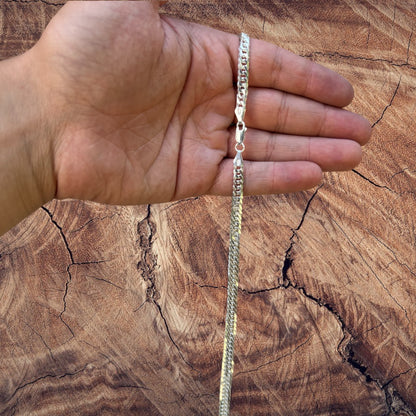 925 Sterling Silver 6mm Double Curb Chain Necklace