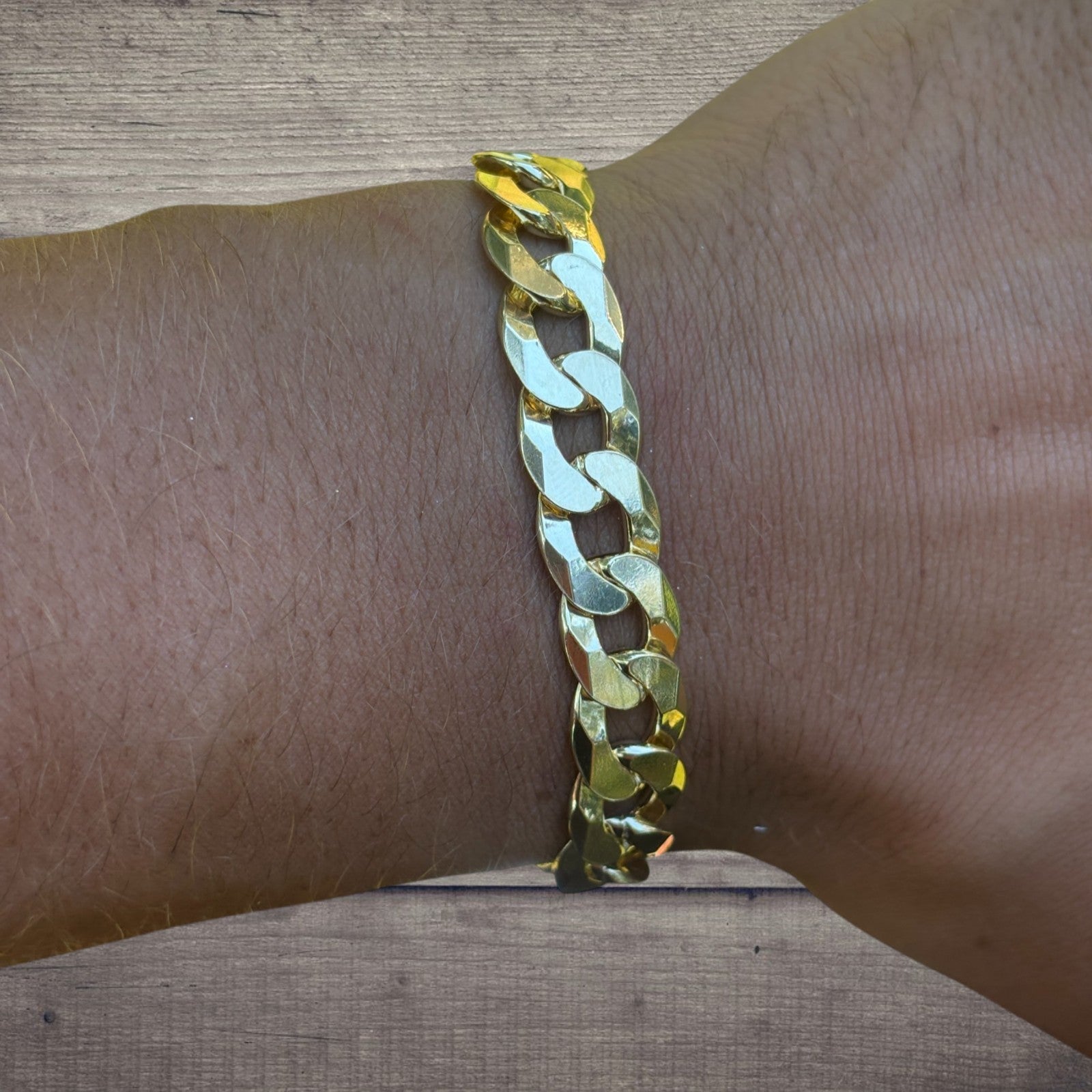 925 Sterling Silver 10.5mm Flat Curb Bracelet