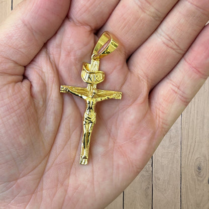 925 Sterling Silver Crucifix Cross Pendant - Large