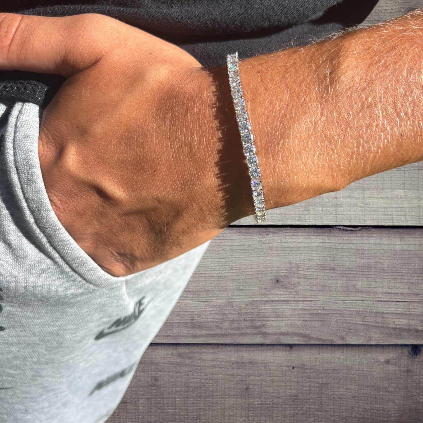 925 Sterling Silver 4mm Tennis Bracelet - CZ Or Moissanite