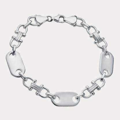 925 Sterling Silver 10mm Custom Ferragamo Link Bracelet