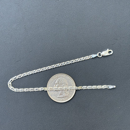 925 Sterling Silver 2.5mm Tiger Eye Bracelet