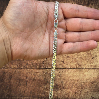 925 Sterling Silver 6mm Dollar Chain Necklace