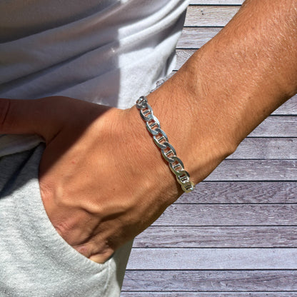 925 Sterling Silver 8mm Mariner Bracelet