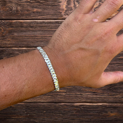 925 Sterling Silver 6mm Dollar Link Bracelet