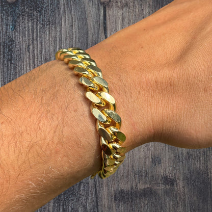 925 Sterling Silver 10mm Miami Cuban W. Box Clasp Bracelet