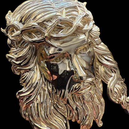 925 Sterling Silver Classic Jesus Piece Pendant - Large