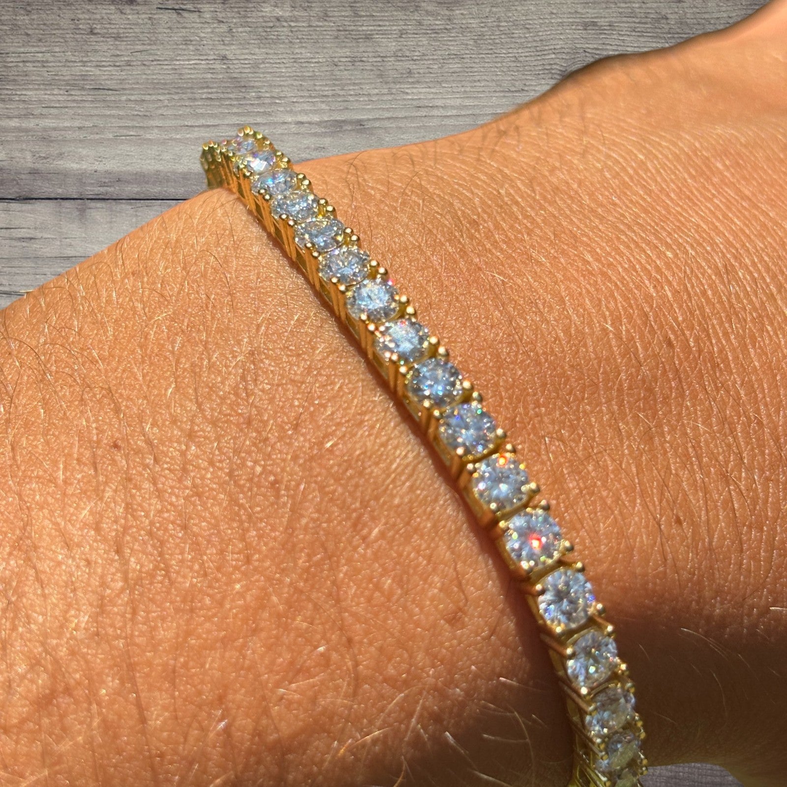 925 Sterling Silver 4mm Tennis Bracelet - CZ Or Moissanite