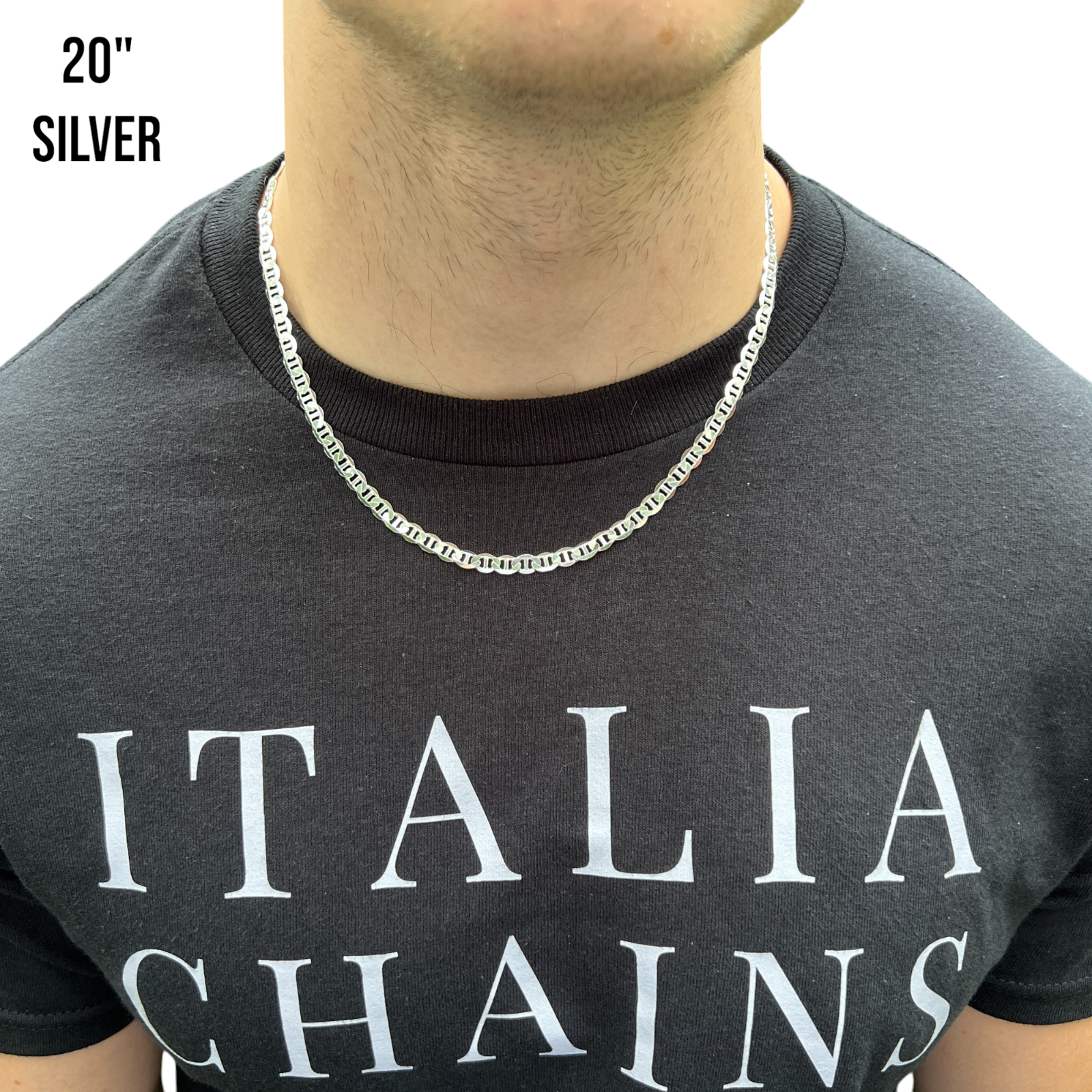 925 Sterling Silver 5mm Mariner Chain Necklace