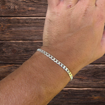 925 Sterling Silver 5mm Curb Bracelet
