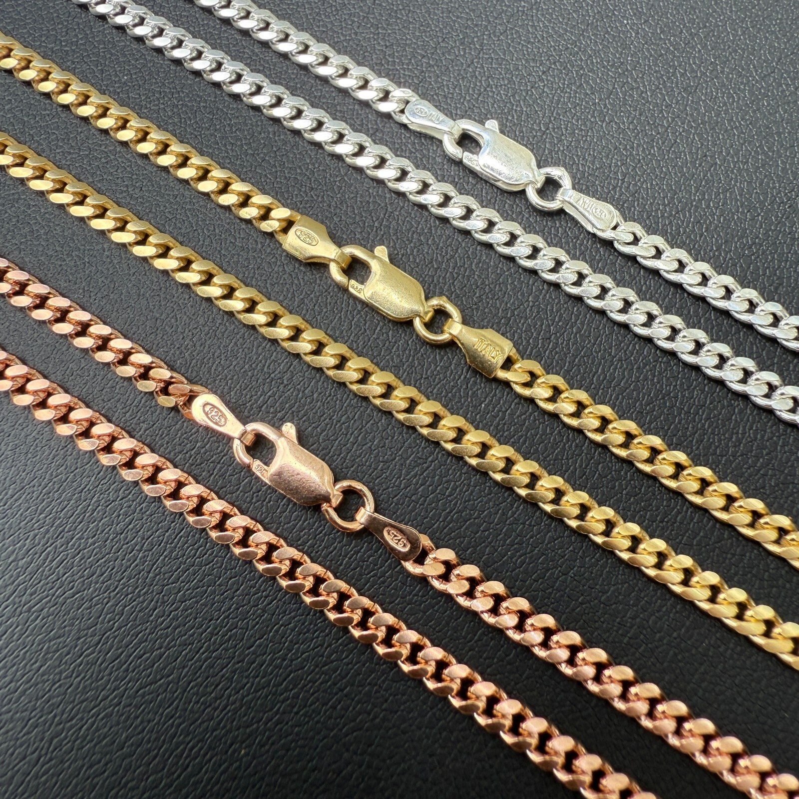 925 Sterling Silver 2.5mm Miami Cuban Chain Necklace