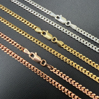 925 Sterling Silver 2.5mm Miami Cuban Chain Necklace