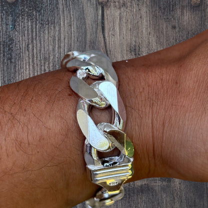 925 Sterling Silver 16mm Curb Bracelet