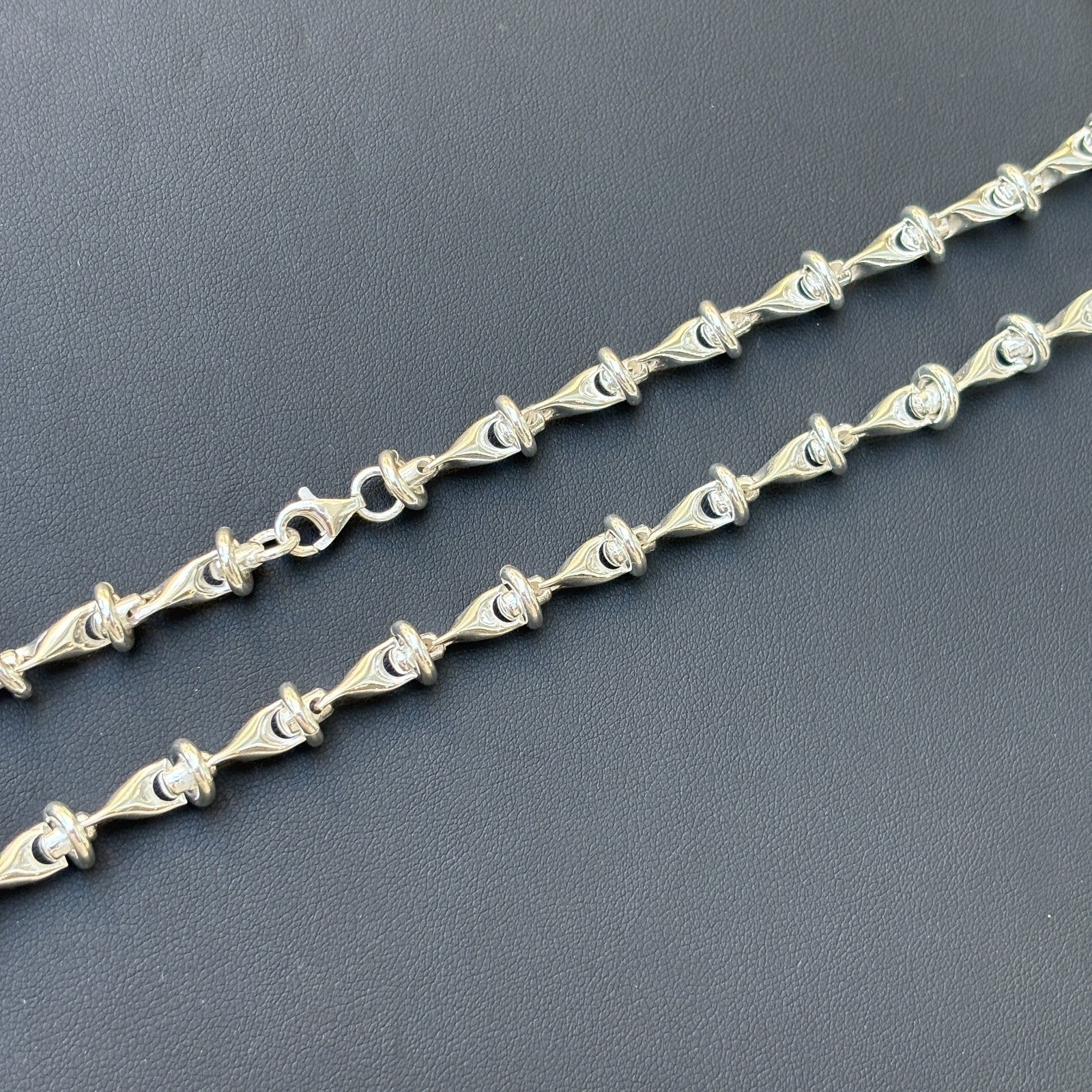 925 Sterling Silver 8mm Barbed Wire Chain Necklace