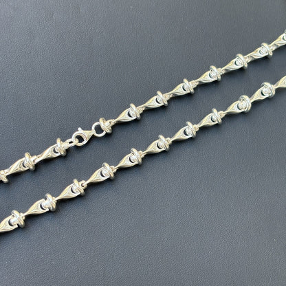 925 Sterling Silver 8mm Barbed Wire Chain Necklace