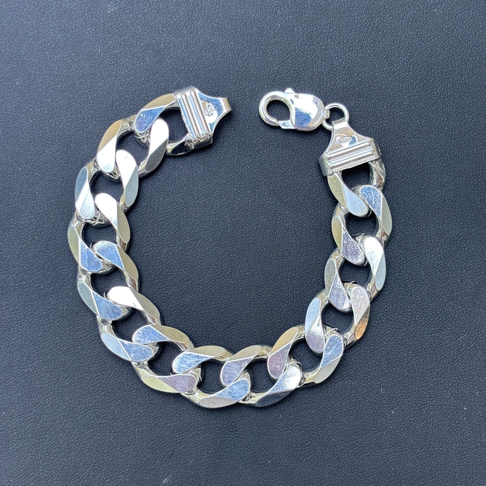 925 Sterling Silver 15mm Curb Bracelet