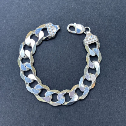 925 Sterling Silver 15mm Curb Bracelet