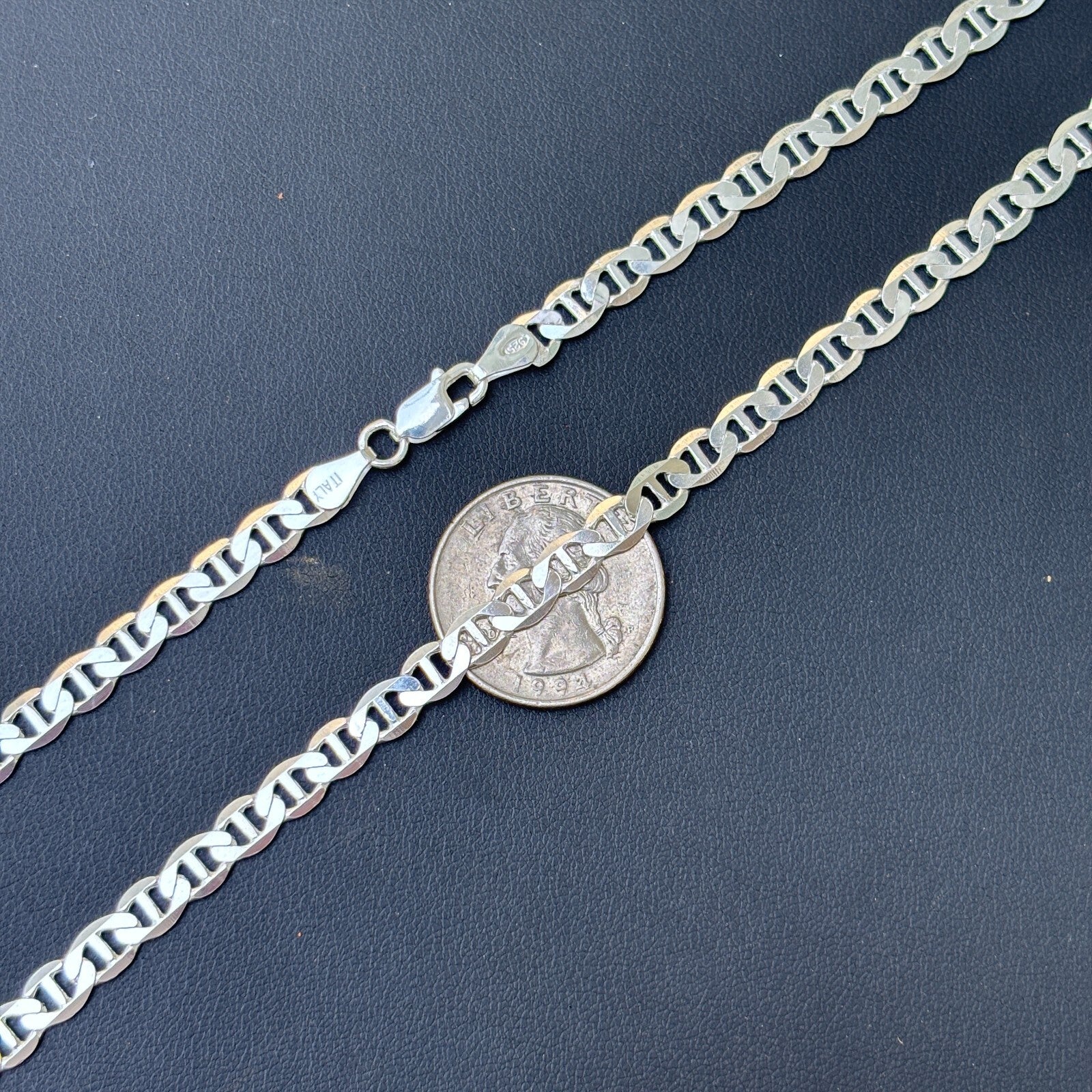 925 Sterling Silver 5mm Mariner Chain Necklace