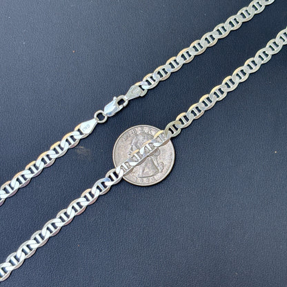 925 Sterling Silver 5mm Mariner Chain Necklace