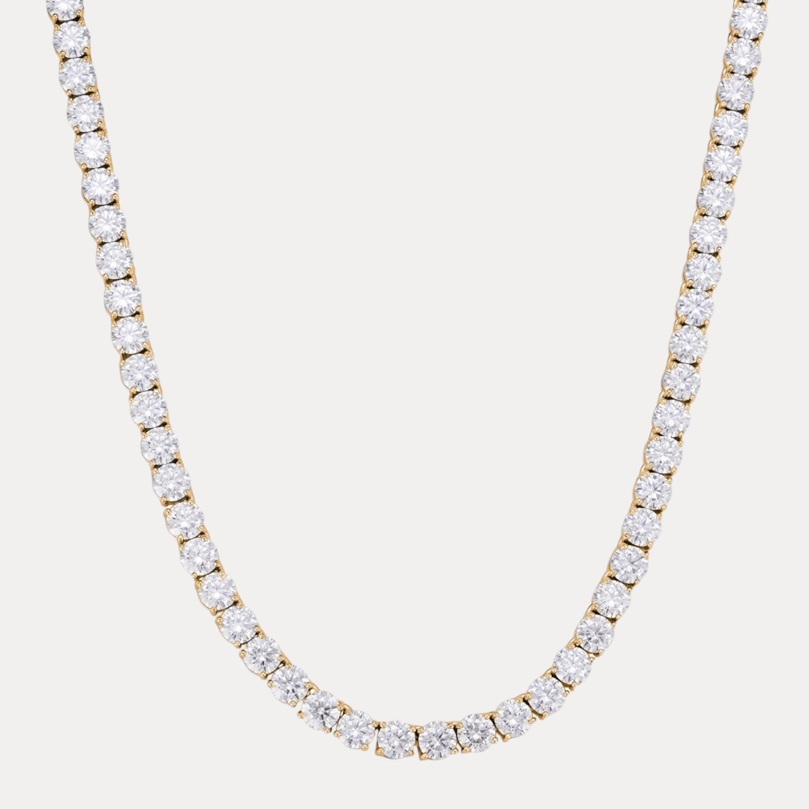 925 Sterling Silver 5mm Tennis Chain Necklace - CZ Or Moissanite