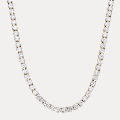 925 Sterling Silver 5mm Tennis Chain Necklace - CZ Or Moissanite