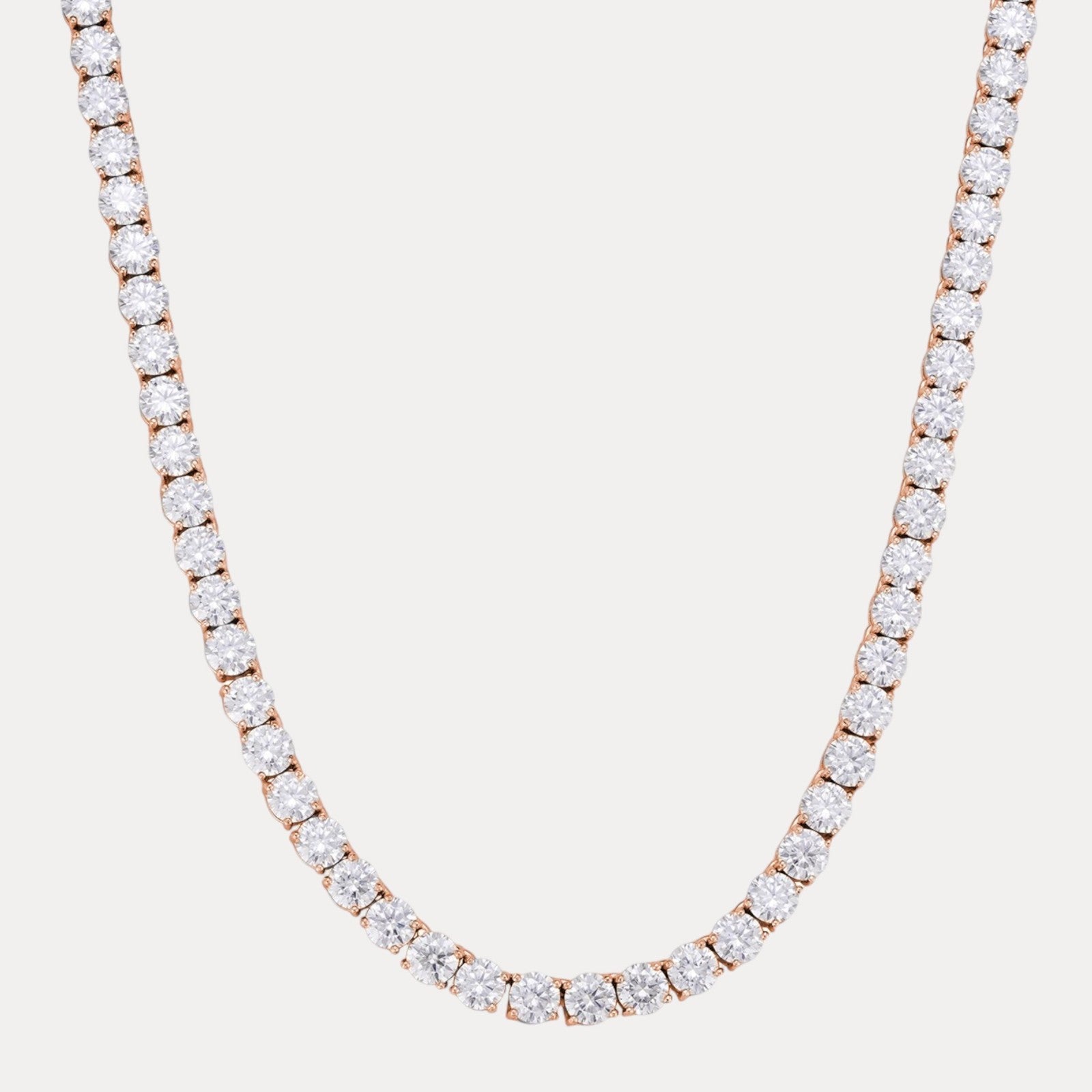 925 Sterling Silver 5mm Tennis Chain Necklace - CZ Or Moissanite