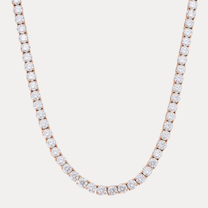 925 Sterling Silver 5mm Tennis Chain Necklace - CZ Or Moissanite