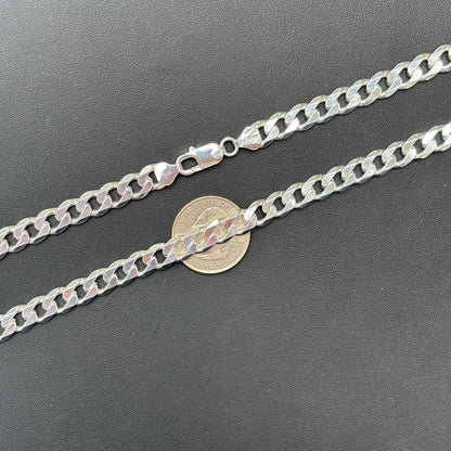 925 Sterling Silver 8mm Curb Chain Necklace
