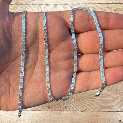 925 Sterling Silver 3mm Valentino Chain Necklace