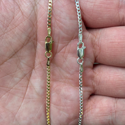 925 Sterling Silver 2mm Curb Chain Necklace