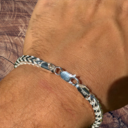 925 Sterling Silver 5mm Franco Bracelet