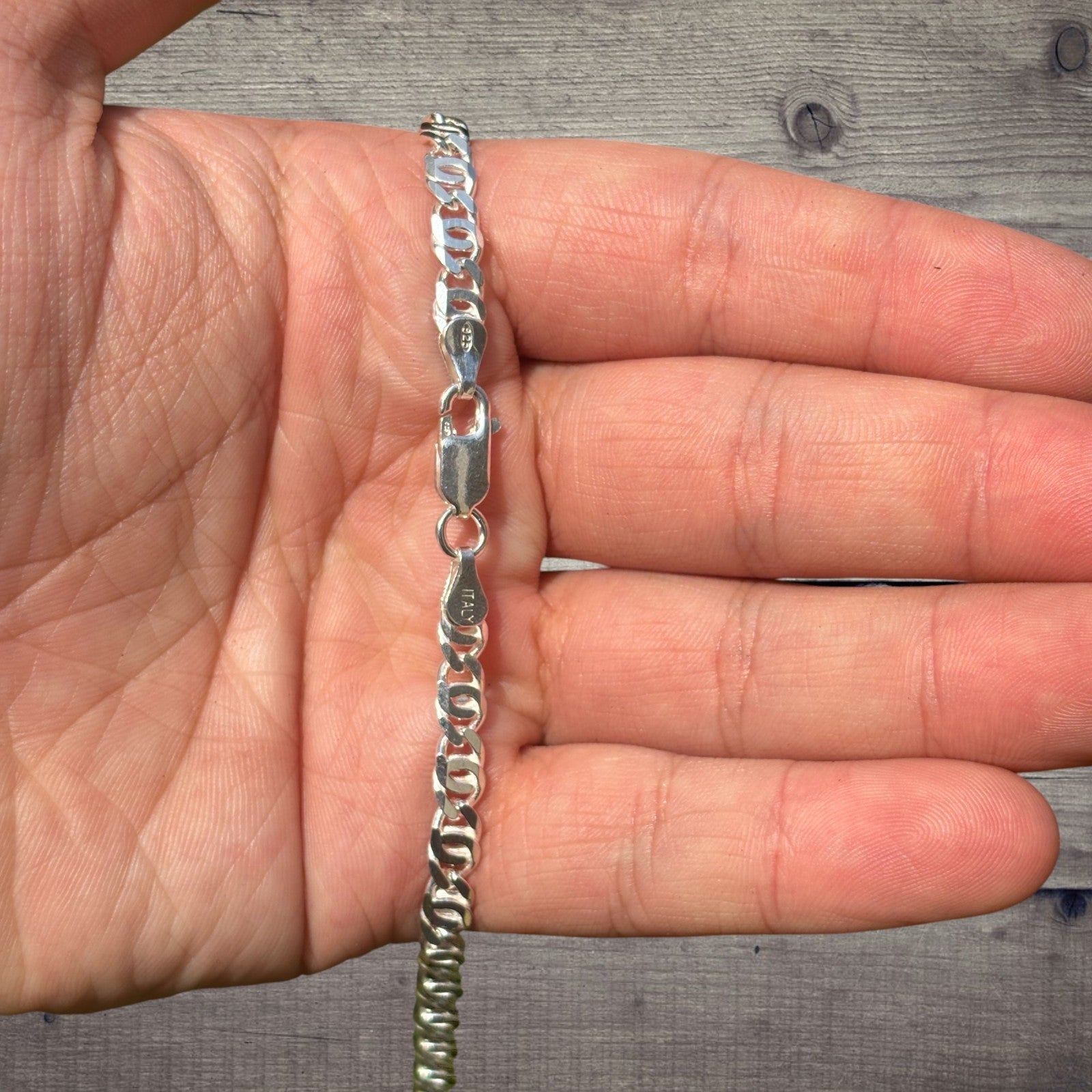 925 Sterling Silver 5.5mm Tiger Eye Chain Necklace