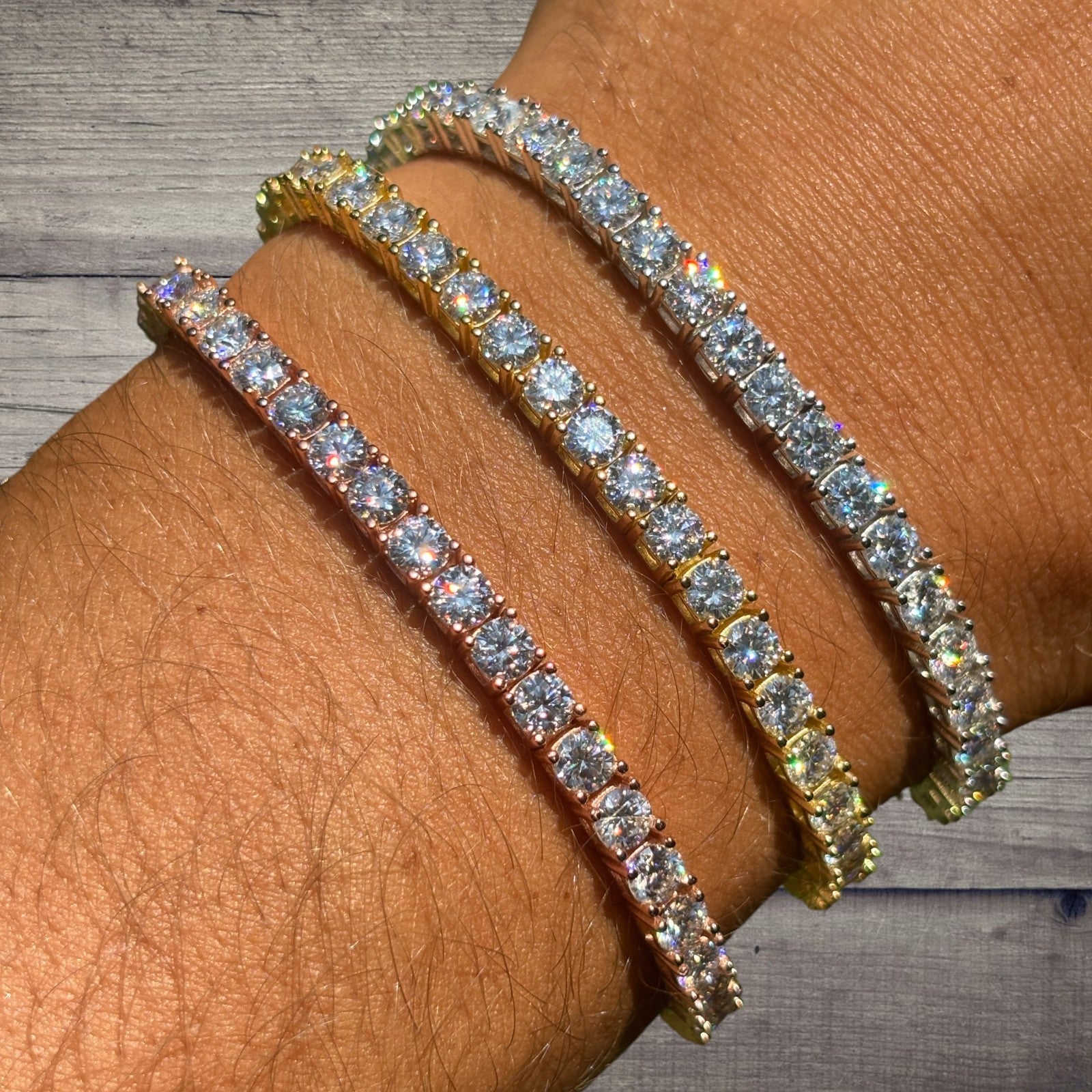 925 Sterling Silver 4mm Tennis Bracelet - CZ Or Moissanite