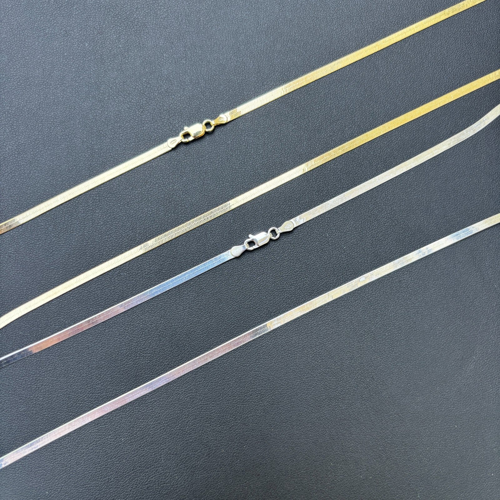 925 Sterling Silver 3mm Herringbone Chain Necklace