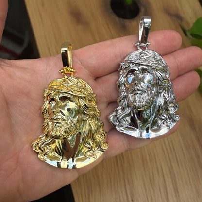 925 Sterling Silver Passion Of The Christ Jesus Piece Pendant - Large