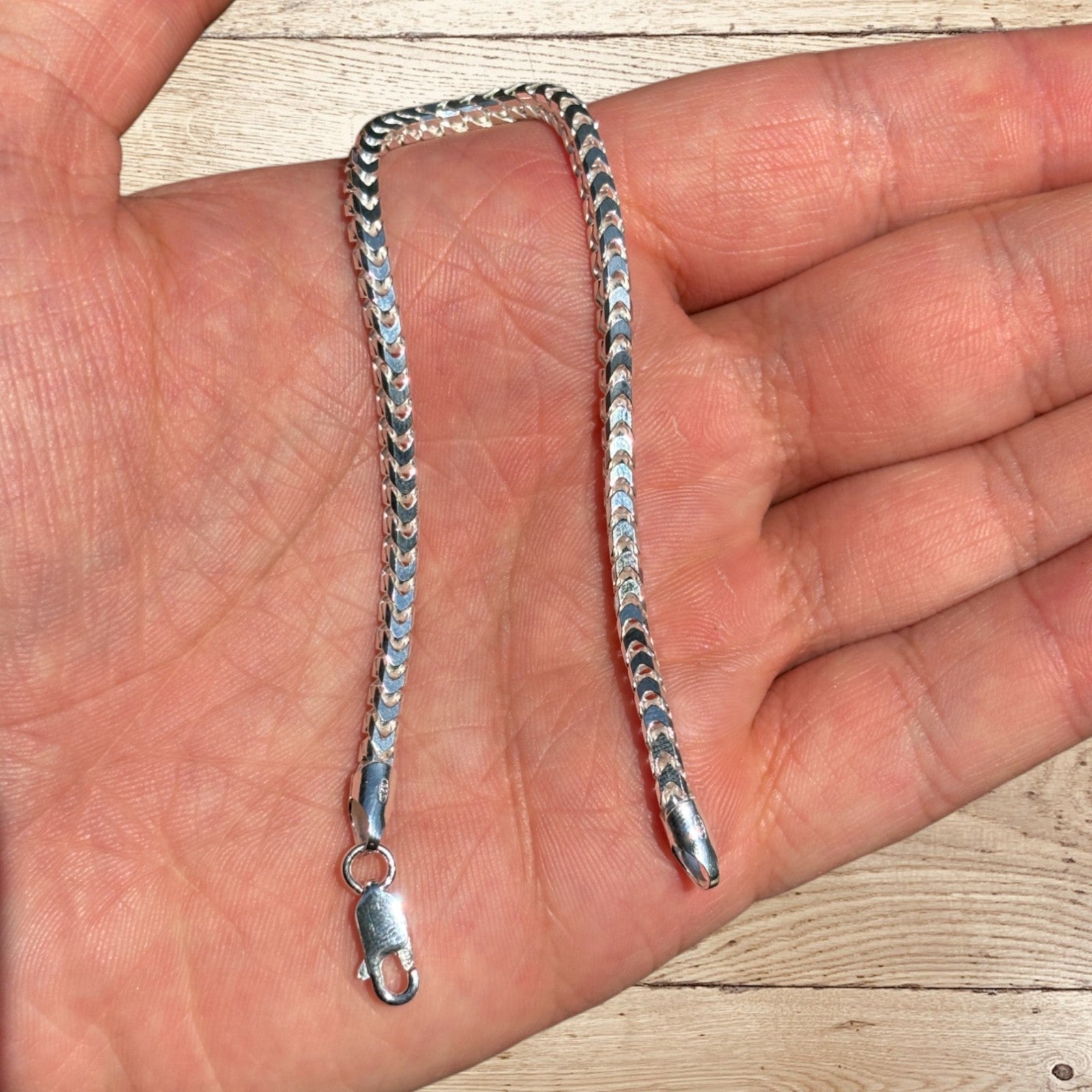 925 Sterling Silver 3mm Franco Bracelet