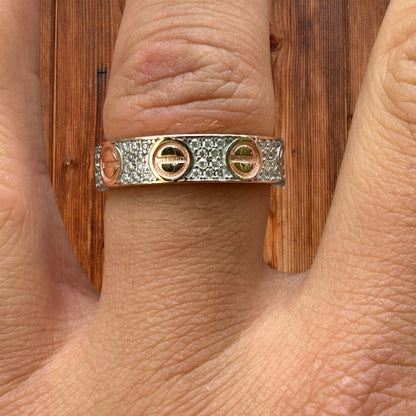 925 Sterling Silver Love Ring With Moissanite