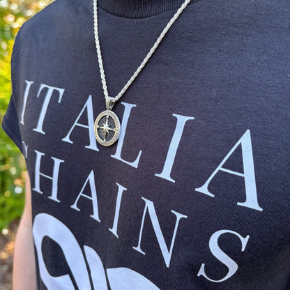 925 Sterling Silver Compass Pendant