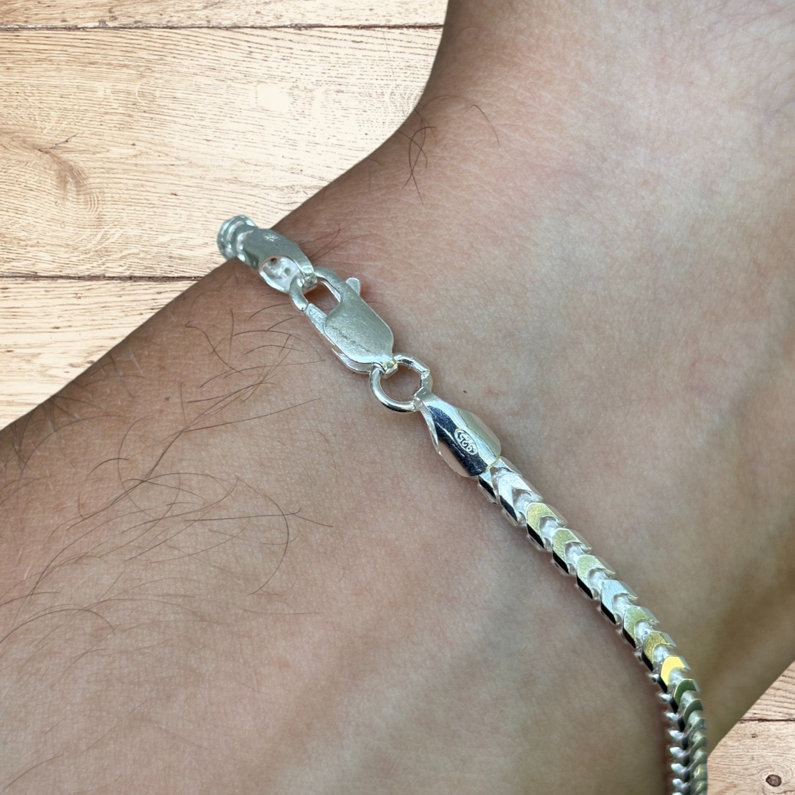 925 Sterling Silver 3mm Franco Bracelet